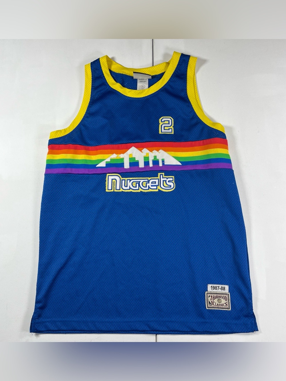 Alex English Denver Nuggets Hardwood Classics Jersey NBA 80s Retro Stitched Sz L